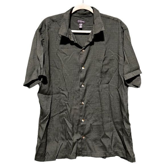 Van Heusen Air Men's All Over Cooling Short Sleeve Polo Green Size XL 17-17.5 - Picture 1 of 5